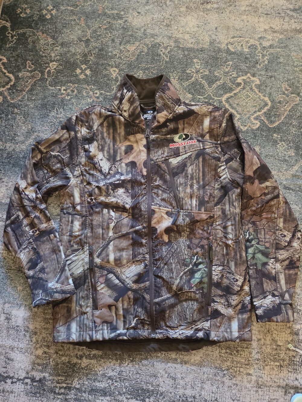 Mossy Oak Break-Up Infinity Camo Softshell Jacket Fleece Lined Men's M